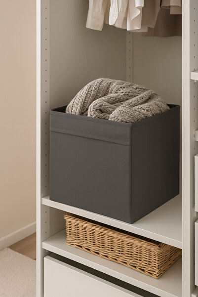 HomyJRs Anthracite Lidless Multi-Purpose Organizer Toy Storage Box 30X30X30