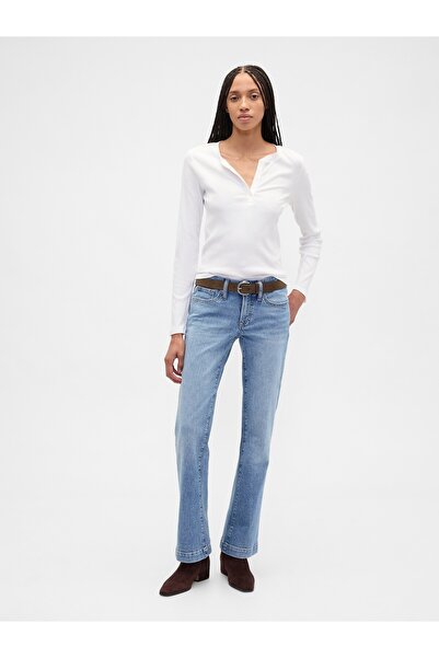 GAP Kadın Mavi Low Rise Long & Lean Jean Pantolon