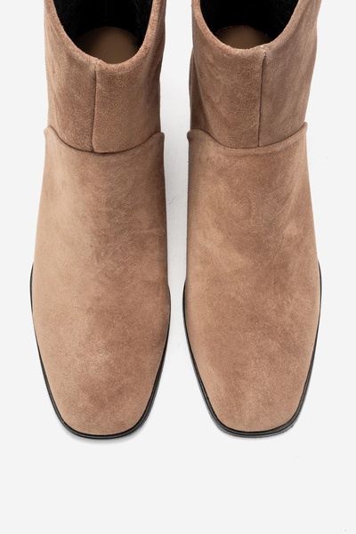 LuviShoes Γυναικείες μπότες με τακούνι NORDY Earth Suede από γνήσιο δέρμα