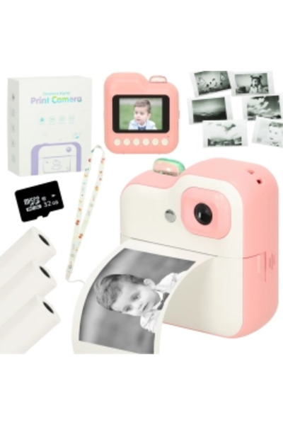 OEM Instant camera for kids with thermal printer and 32 GB card – Pink