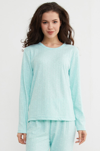 Fulla Moda Plus Size Ribbon and Polka Dot Patterned Pajama Set