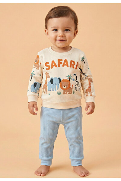 Tuabella %100 Pamuk Raporlu 2'li Erkek Bebek Takımı