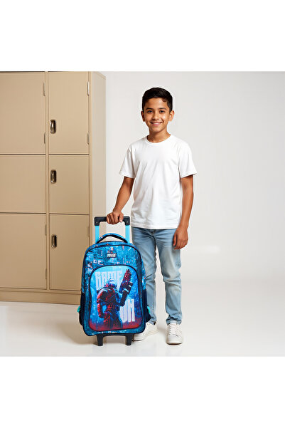 MUST 3-Piece Game Print 16-inch Trolley Backpack Set - 43x30x13 cms