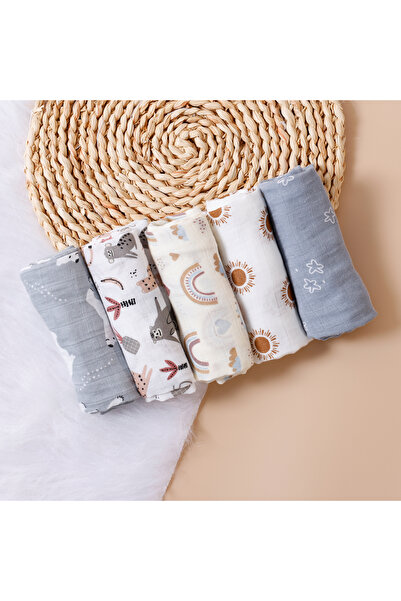 Choice1 كانجوبابي CP06 #حياتي الناعمة# طقم جديد من 5 قطع بطانية موسلين متعددة...