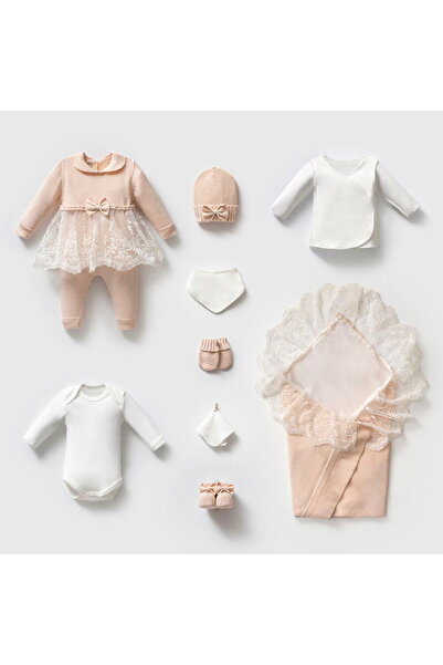 Nipperland 8342N Kız Bebek Dantelli Triko 10'lu Kutulu Naturel Hastane Çıkış ...