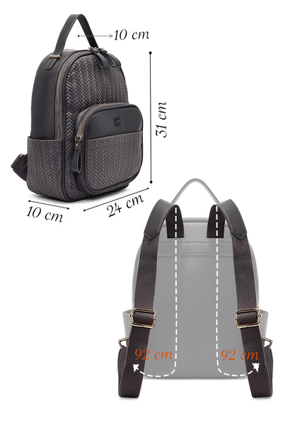 Derimod Women's Gray Printed Backpack 25Abd285126