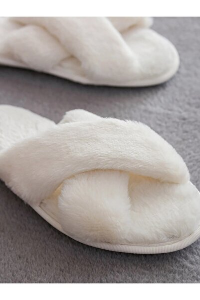 Zlato Women's Plush Cross Soft Textured Slippers