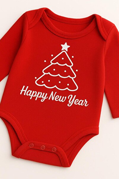 EFU BABY 100% Cotton New Year Themed Happy New Year Baby Bodysuit