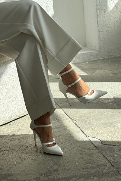 AYAKKABI PRENSİ Ava Three-Striped White Patent Leather