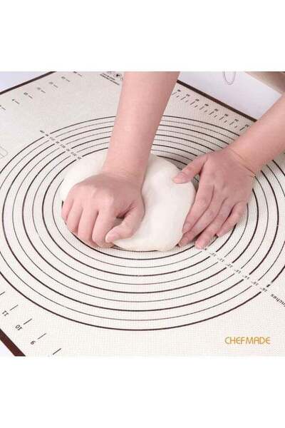 ChefMade حصيرة خبز سيليكون مقاس 8# مع قياسات - حصيرة لف العجين غير لاصقة ومقاومة للحرارة
