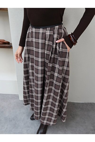 ESRAHELVACI Plaid Pattern Pocket Detail Flared Skirt