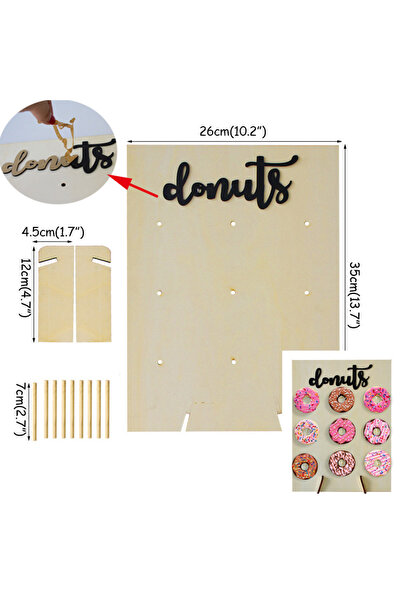 Choice5 25x35cm stand Wood Donut Stand Doughnuts Wall Stands Display board Ho...