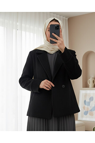 Modamorfo Γυναικείο κοντό σακάκι κασετίνα 0725 - Μαύρο