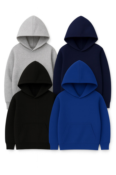 Sweetline Σετ με κουκούλα βασικών φούτερ- Απλό χειμωνιάτικο ύφασμα επένδυση fleece