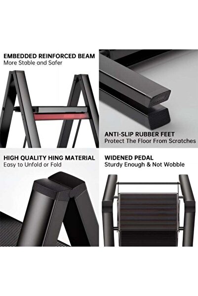 Taimi High Quality Aluminum Ladder With Three Steps Lightweight And Durable Foldable For Easy Storage