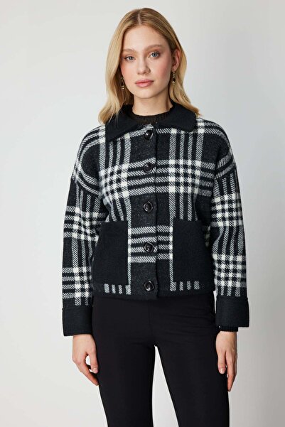 ON Plaid Cardigan with Pocket Bag