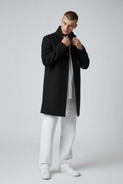 Butik Slim Fit Genuine Wool Coat