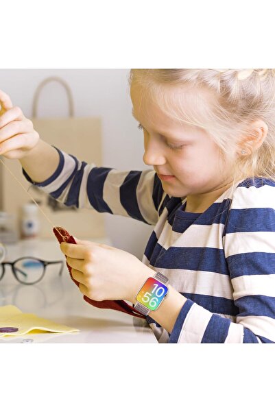 lnkoo BlackPro Kids Apple Watch Soft Nylon Loop Band, Ventilated, Compatible with Series 1–7/SE (38–45