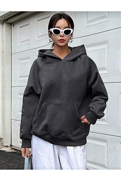 trendgar Γυναικείο φούτερ με κουκούλα Courageos με τύπωμα με τσέπη καγκουρό