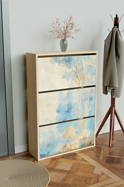 Hediyeler Kapında "Blue Mist" 3 Bölmeli Liovian Düşer Kapak Ayakkabılık