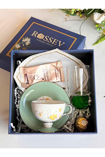 ROSSEV Hediyelik Peachy Kişiye Özel Hediye Kutulu Fincan Takımı