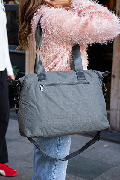 Sanmorris Sn 6019 Women's Water Resistant Parachute Fabric Hand Shoulder Bag Arm Bag Crossbody Bag Dark Gray