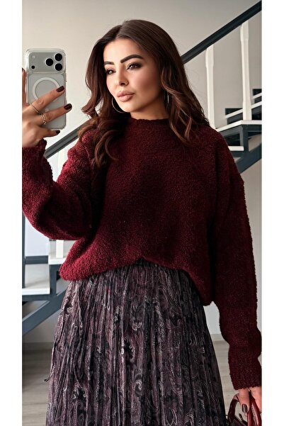 Oslove Burgundy Boucle Sweater