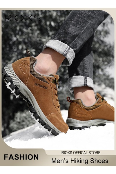 RIOXS حذاء رجالي كاجوال للمشي لمسافات طويلة، حذاء عمل مقاوم للماء للرجال، حذا...