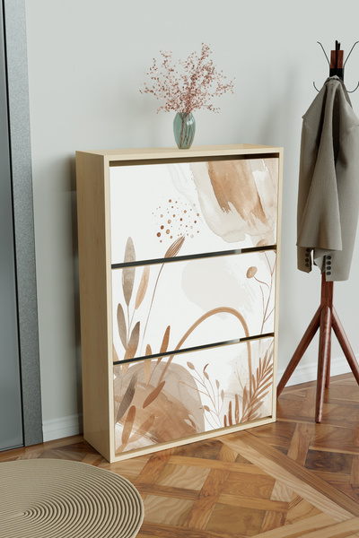 Hediyeler Kapında "Sandy Lines" 3 Bölmeli Liovian Düşer Kapak Ayakkabılık