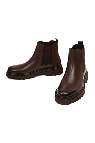 Derimod Men's Brown Leather Chelsea Boots 25Wfd620618