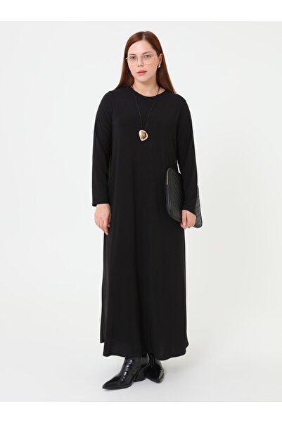 ALİA Plus Size Basic Dress - Black -