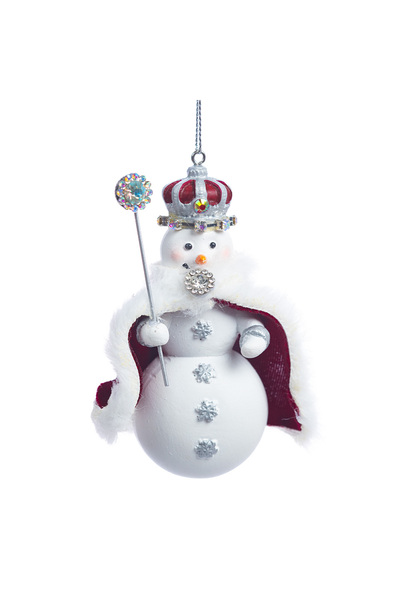 OEM Christmas decoration, white and burgundy hanging snowman, 5*3.5*10cm