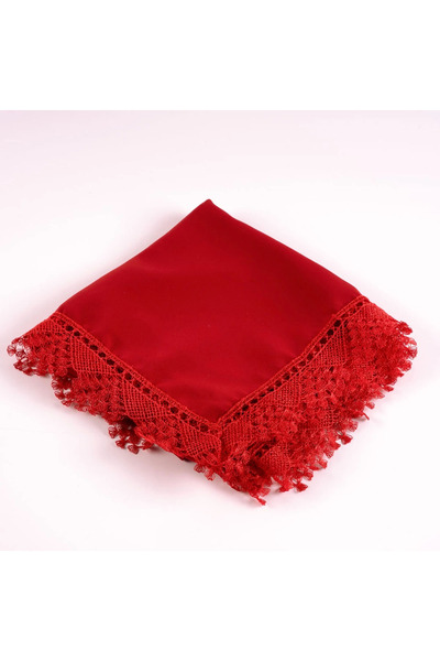 Hayrat Neşriyat Σάλι με κέντημα με βελόνες (Κάλυμμα προσευχής, 144x68 εκ. Κόκκινο)