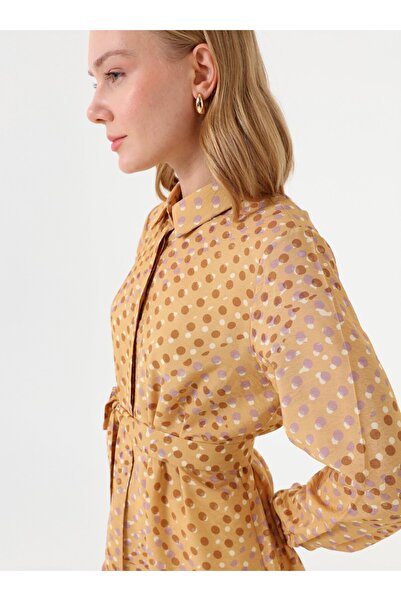 Refka Polka Dot Tunic with Tie - Yellow -
