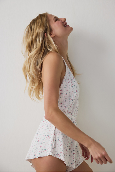 Penti Ecru Pointelle Teddy Bodysuit