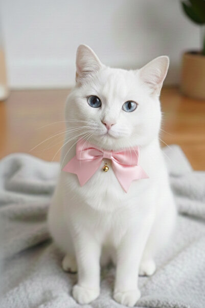 Cocopet Pembe Fiyonklu Kedi Boyun Tasması Bağlamalı doğum günü yılbaşı özel g...