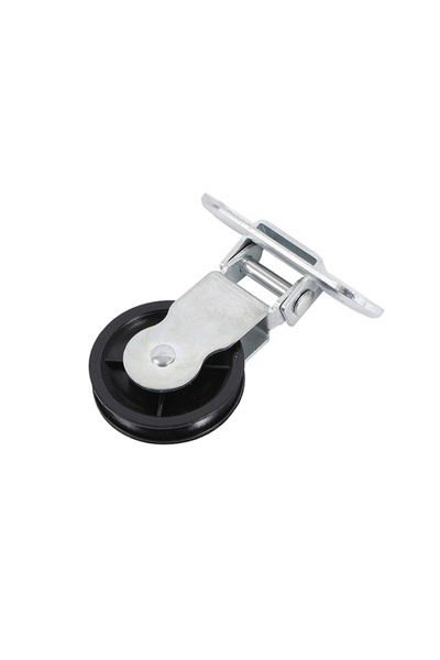 Lawazim Hinged Pulley Wheel 50mm Black - Wall Mount Grooved Wheel for Lifting & DIY