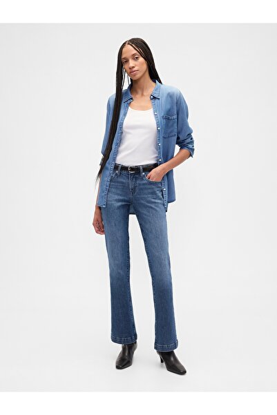 GAP Kadın Mavi Low Rise Boot Jean Pantolon