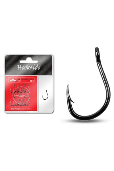 DELPHİN Cârlige Hookaido, 4x Inele ISEAMA Negru Nichel, 10+1 buc/pachet, Mări...