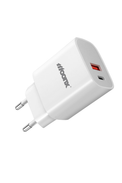 moonx MC04 PD20W 1xUsb-C+1Usb QC3.0 Wall Charger White