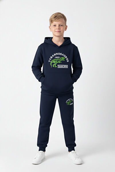 YA KO KİDS 3 İplik Ş επένδυση fleece Winter Kangaroo Pocket K με κουκούλα Σετ αθλητικής φόρμας για αγόρια με λεπτομέρεια εκτύπωσης