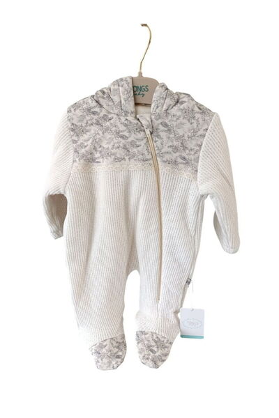 Tongs Baby 9505T Kız Bebek Fermuarlı Kapüşonlu Patikli Tulum