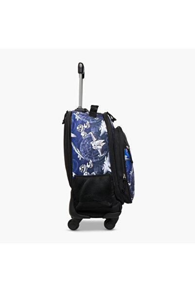 Roll Road Space Trolley Bag for Boys 5-8 Years with Retractable Handle
