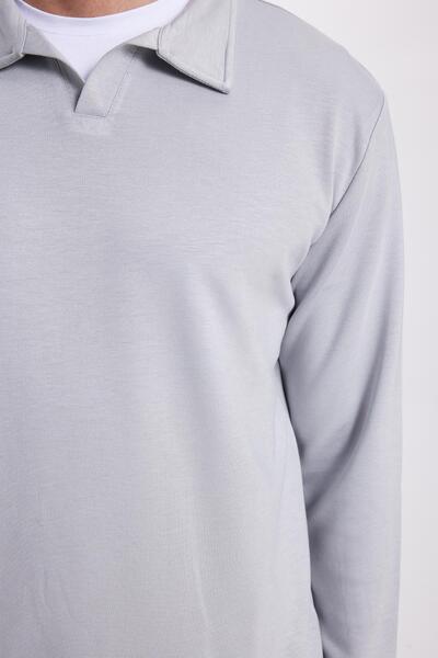 Tudors Ανδρικό φούτερ με άνετη εφαρμογή και λαιμόκοψη σε σχήμα V σε γκρι χρώμα