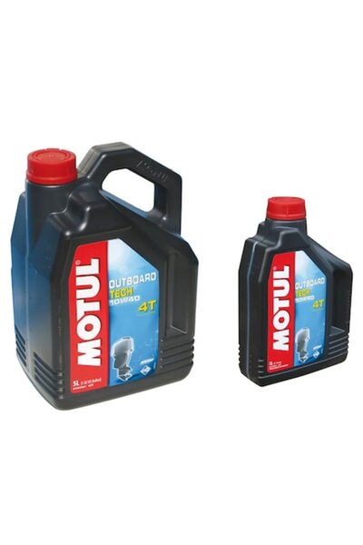 Motul 4T Outboard Oil Tech 5L, SAE 10W-40, NMMA FC-W, API SJ/SG