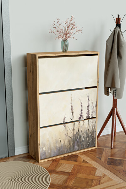 Hediyeler Kapında "Hazy Lavender" 3 Bölmeli Liovian Düşer Kapak Ayakkabılık