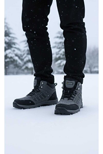 Shubuu Men's Zippered Lace-Up Winter Orthopedic Boots with Fur Inside