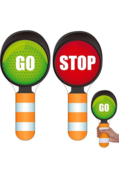 AZONEE 2-Pack Stop & Go Sign for Kids, Double-Sided Waterproof Traffic Paddle...