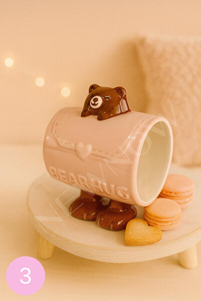 NEWNOW كوب بورسلين 2 في 1 من هابي باوز - كوب لطيف مزخرف ثنائي الاستخدام، سعة 400 مل