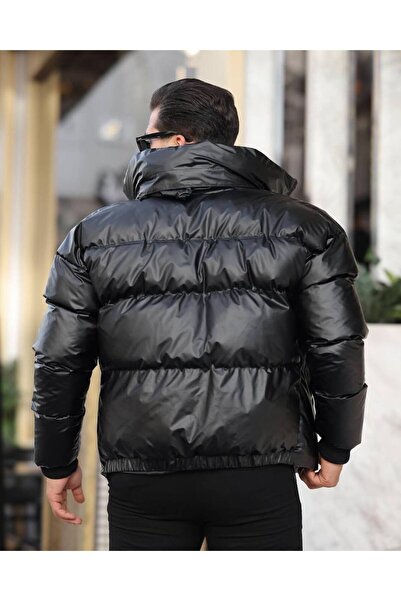 More Black Oversized Men's Puffer Jacket